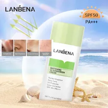 LANBENA-crema blanqueadora para el cuidado de la piel, protector Solar Uv, bloqueador Solar de cara verde, loción Solar de Protección corporal, hidratante, 40ml, SPF50