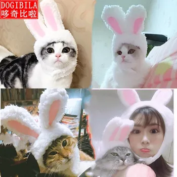 

Cat headgear cute rabbit cross dressing hat cat headgear performance props funny pet hat Garfield cat rabbit ears