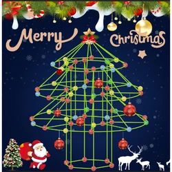Jouets de Construction pour enfants, Kits de Construction de tente Fort de noël, bricolage 3D, tente de jeu, outils de Construction de maison, jouets à assembler, cadeaux pour enfants 