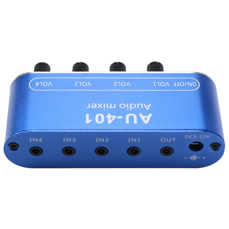 Stereo Mixer 4 Input 1 Output Individually Controls Board DIY Headphones Amplifier Case DC12V