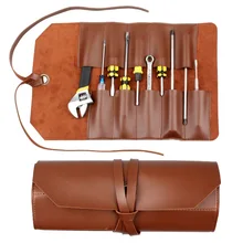 

PVC Tool Roll Up Pouch Multi Pocket Multifunctional Toolkit Wrench Roll Pouch Tool Zipper Carrier Tote Storage Bags PU Leather