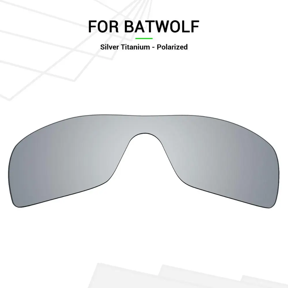 Mryok поляризованные Сменные линзы против царапин для солнцезащитных очков-солнцезащитных очков в стиле Окли Batwolf из серебристого титана