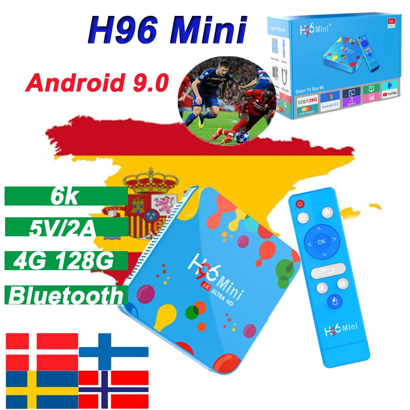 

Bestest H96mini H6 Android 9.0 6K Smart TV Set Top Box Full HD 32GB / 128 USB 3.0 Media Player WIFI2.4G / 5.0G Bluetooth Europe