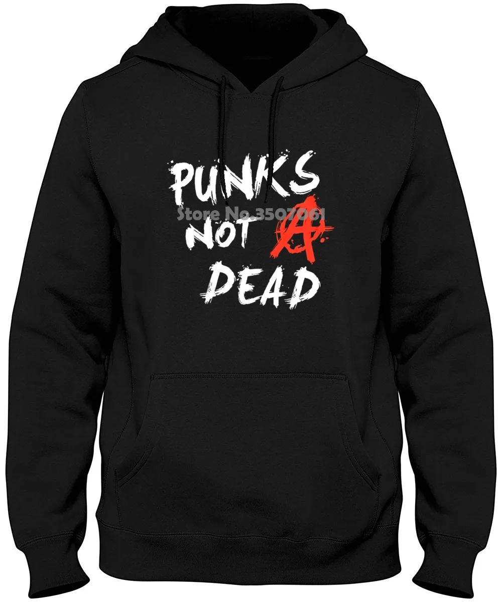 

Rock Style Punks Not Dead 700959 Men Black Short Sleeve long Sleeve Cotton Hip Hop Print Hoodies & Sweatshirts