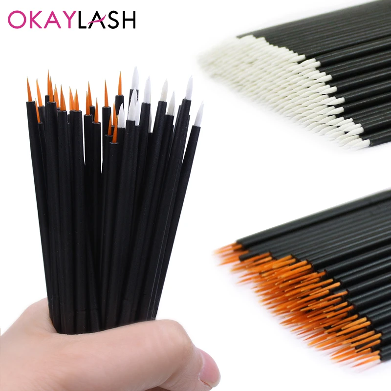 OKAYLASH 50pcs/lot Reusable Gel Liner Nail Art Brushes Painting Pen Disposable  Eyeliner Beauty Eyeline Makup Tools 5