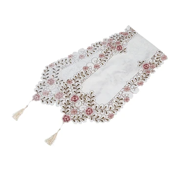 

New Table Runner Embroidered Floral Table Cloth Pattern:#1 flower Size:40X150cm