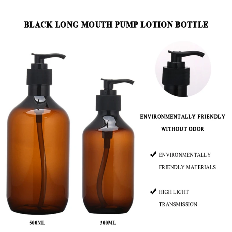 Brown Plastic Refillable Shampoo Bottles Empty Soap Dispenser Jars For Shampoo Pressed Pump Bottle Shower Gel Lotion Containers soap dispenser hand sanitizer dispenser refillable bottle soap dispenser bottle foaming soap dispenser refillable plastic bottles plastic lotion bottle