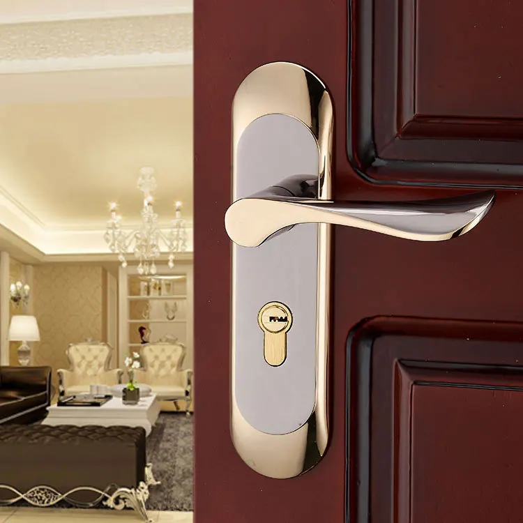 Золотые ручки и для дверного замка дверной замок в современном стиле бесшумный