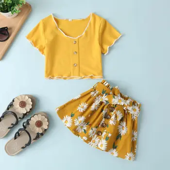 

2pcs Toddler Kids Baby Girl Clothes Set Tops T Shirt Mini Skirts Outfit Party