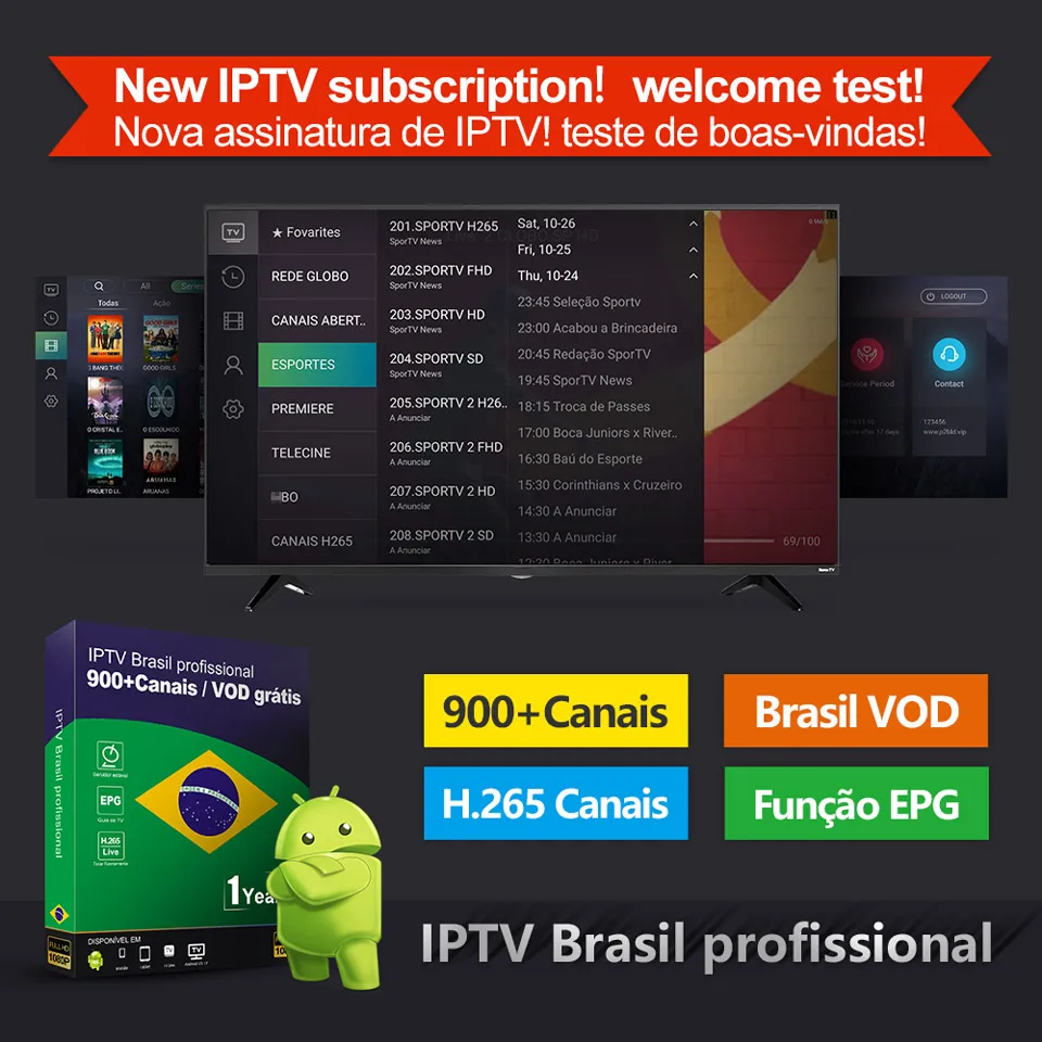 IP tv Бразилия Android IP tv подписка португальский IP tv код BLADE H.265 EPG 900+ Live Brasil каналы с бесплатным VOD Бразилия IP tv