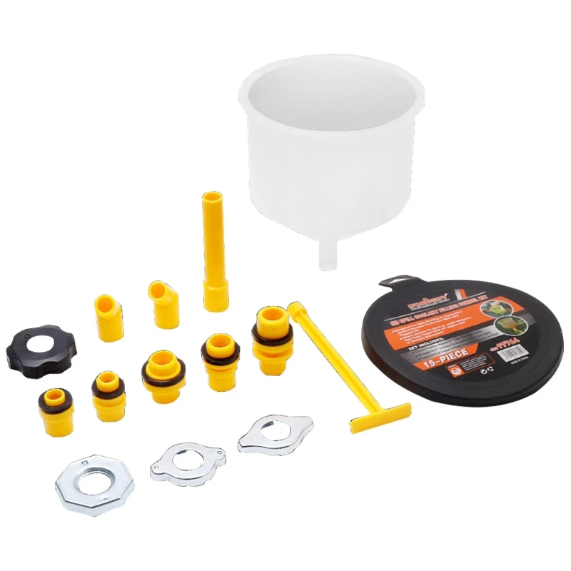 

15Pcs Plastic Filling Funnel Spout Pour Oil Tool Spill Proof Coolant Filling Kit