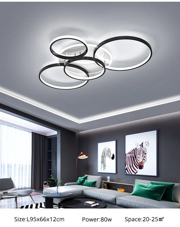 Modern Nordic Black Gold LED Ceiling Chandelier Simplicity Indoor Lighting decorate Light Fixtures For Bedroom Living Room Lamps glass chandelier