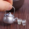 Hot！3Pcs/Set Dollhouse Miniature Vintage Kettle Cup Scene Model Toy Kitchen Props For Dollhouse Decoration 1