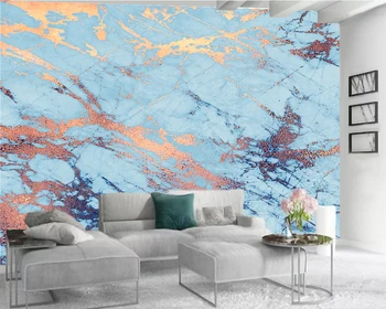

3d Wallpaper for Walls Luxury Classic 3d Wallpaper Blue Marbling with Gold HD Superior Interior Decorations 3d Wallpaper