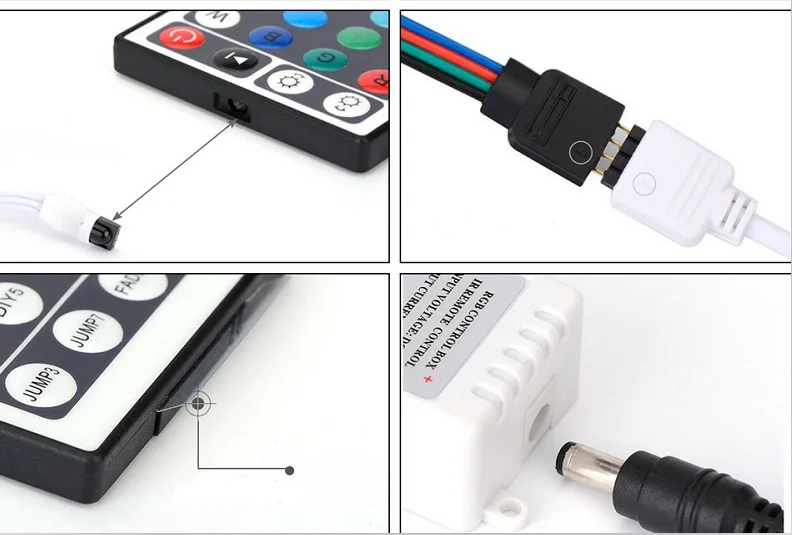 24 ключ RGB контроллер 12 В ИК Инфракрасная Светодиодная лента красочный регулятор мощности света Двухсторонняя доска