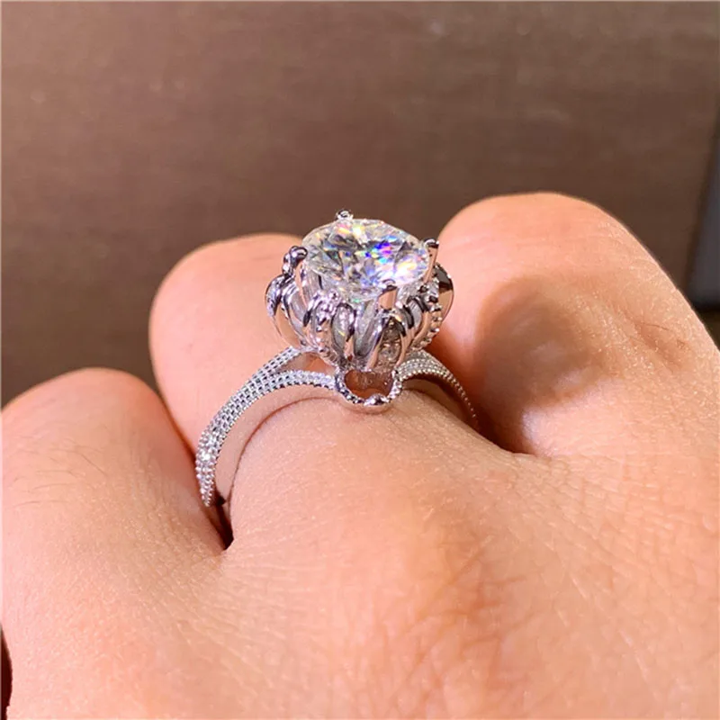 18K Золотое кольцо 1ct D Цвет VVS Moissanite кольцо с бриллиантами обручальное кольцо с национальным сертификатом 0011
