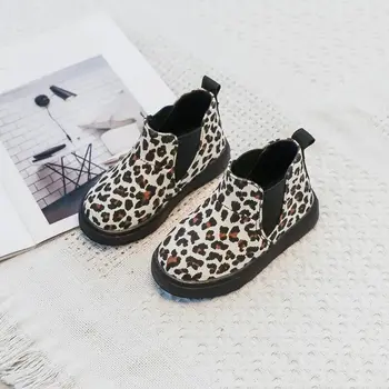

Children's boots for Girls children's shoes Autumn winter Girl boy casual Martin Boots Leopard print Non-slip kids sports shoes