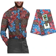 Принтованная Африканская Хлопковая настоящая голландская восковая ткань для мужчин, рубашки, женские платья дизайн из Анкары и Нигерии батик ткань 323