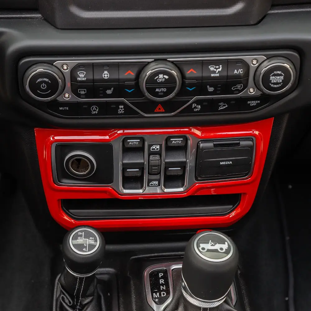 Для jeep Wrangler JL набор для внутренней отделки салона рулевое колесо Крышка для воздуховода и т. Д. Красный