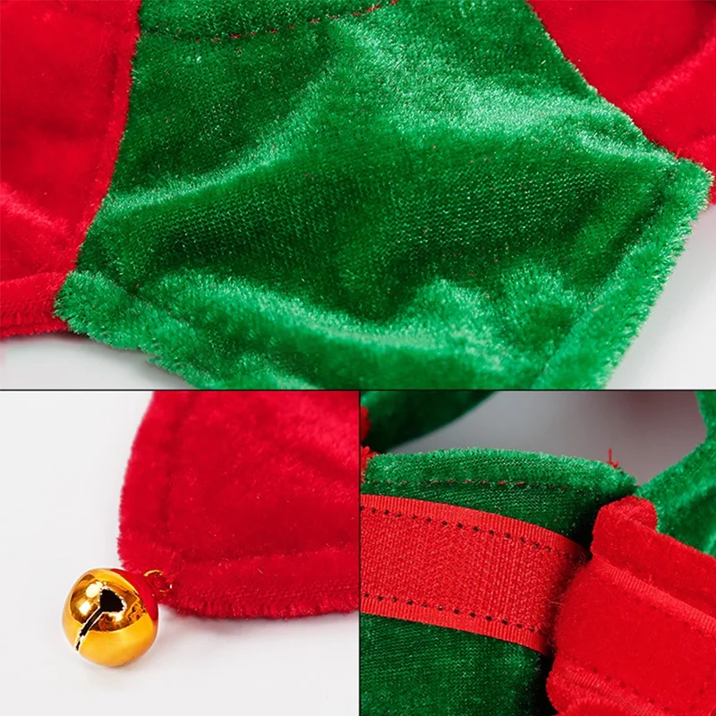 Christmas Cat Dog Bandana Bibs Scarf Collar Adjustable Pet Cute Heart Neckerchief Scarf Waterproof Saliva Towel