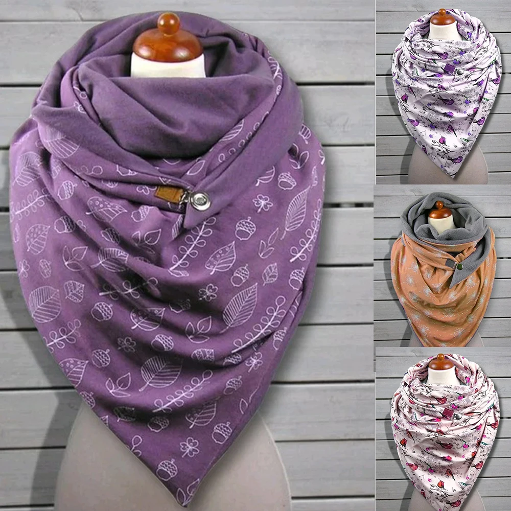 

Scarf Women Print Button Soft Wrap Casual Warm Shawls And Wraps Women Winter Scarf Outdoor Head Face Neck Gaiter Uv Face Cover