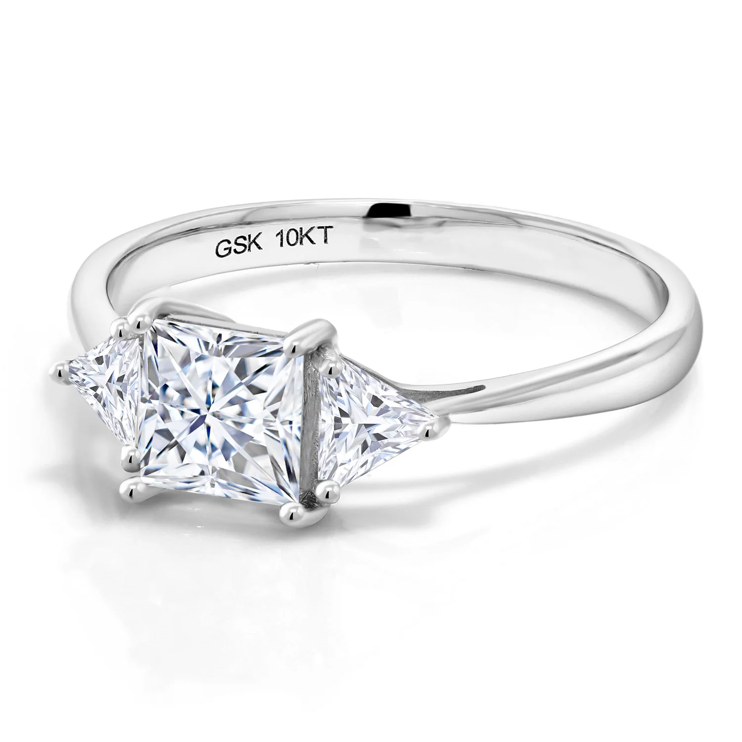 GemStoneKing Charles& Colvard 1,12 карат 10 к белое золото созданное Муассанит кольцо для женщин Solitaire Обручальное ювелирное изделие подарок