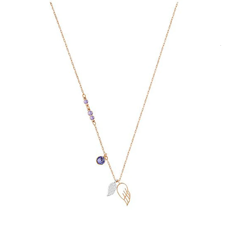 Мэнди Мода стерлингового серебра Высокое качество DUO Мини крест ожерелье Женские Ювелирные изделия почта - Окраска металла: Rose Gold