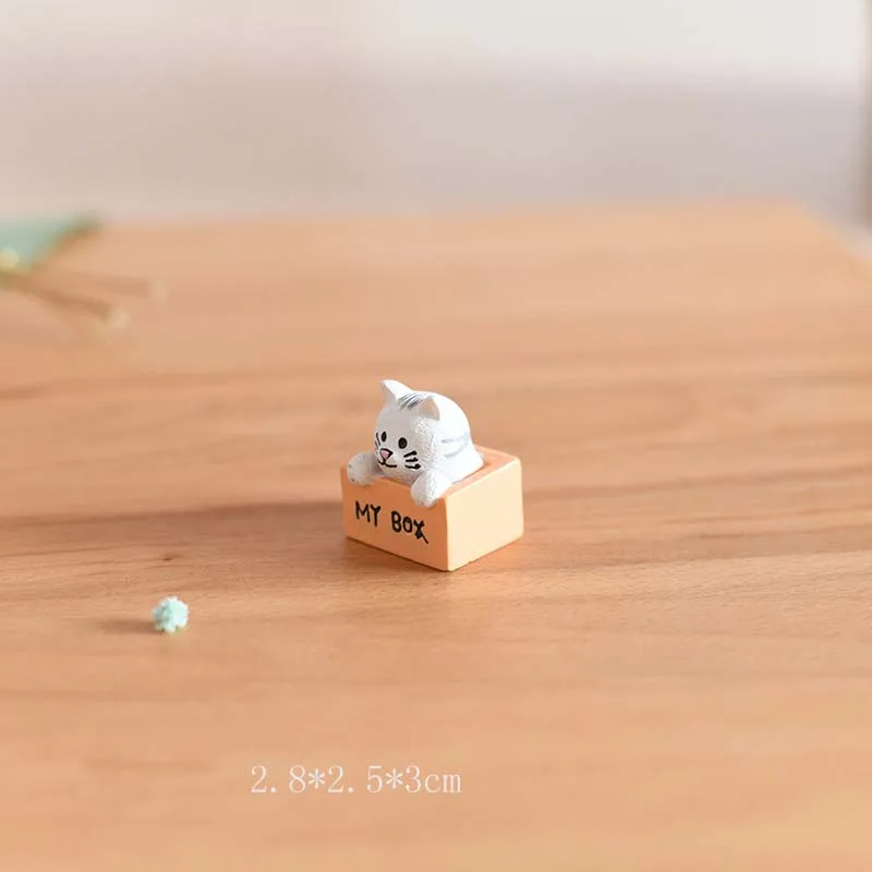 1 шт., милая Статуя Кошки, модель животного, фигурка, украшение для дома, стеклянный декор, миниатюрное ремесло, сделай сам, садовое сказочное украшение - Цвет: 7