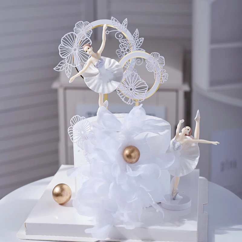 

Ballet Girl Cake Decor Paper Flower Cake Decor Acrylic Birthday Cake Toppers Wedding Birthday Dec Happy Birthday Decor Kids Girl