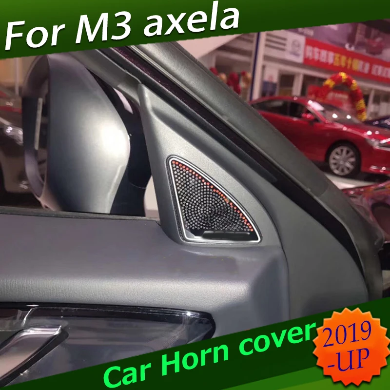 

For Mazda 3 axela 2019 2020 Car Door Horn Frame Cover Next generation Internal Moulding Sequin Door Speaker Frame Auto Accessory