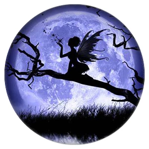 10 шт. Angels Wings Феи Луна Круглое стекло изображение Cabochon Demo плоская задняя делая Результаты 12 мм/16 мм/18 мм/20 мм/25 мм PF001 - Цвет: PF011