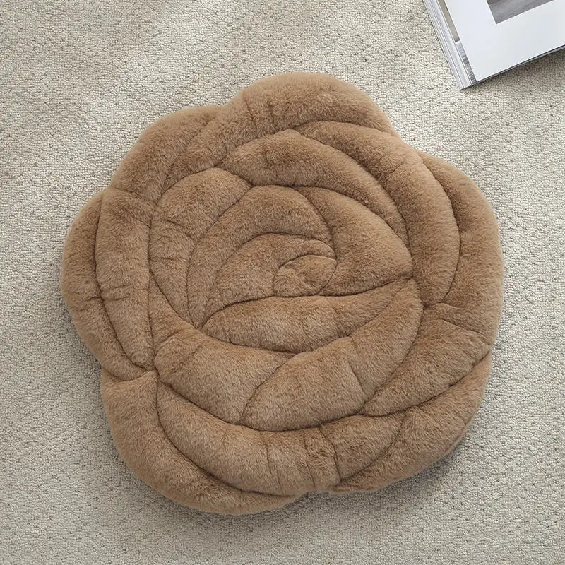 light brown Напольная Сидящая подушка коврик-матрац Подушка сиденья сидящий пол толстый мягкий коврик для стульев цветочный дизайн круглый 53 см Диаметр - Цвет: light brown