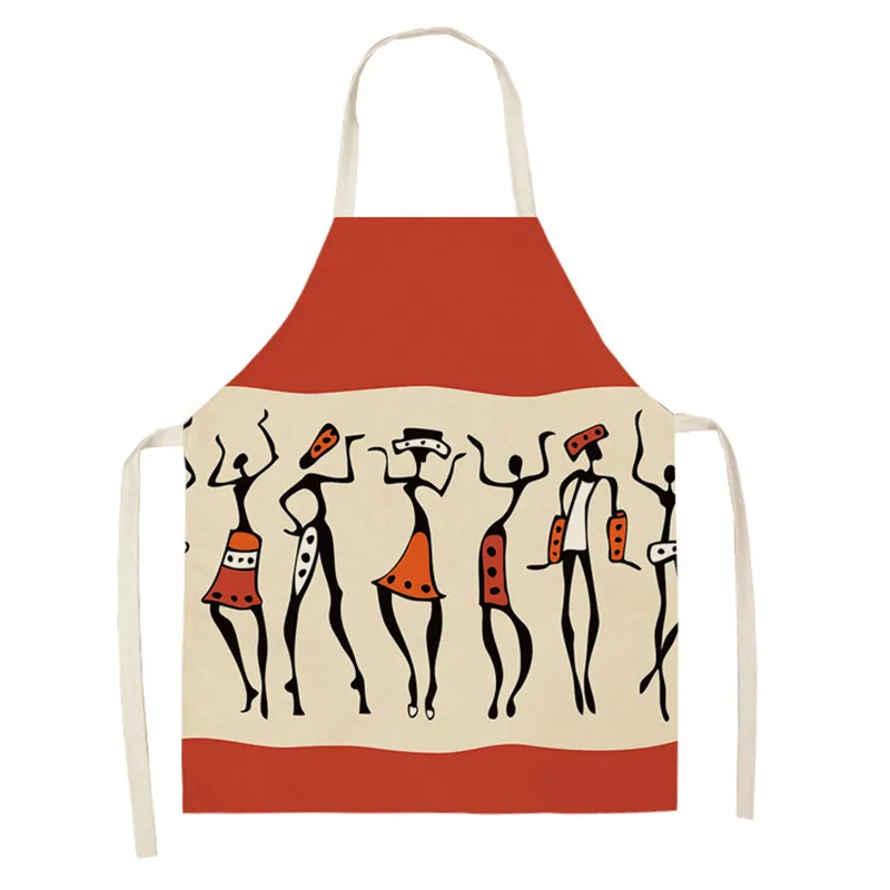 Indigenous People Pattern Aprons Kitchen Aprons for Women Home Decor Cotton Linen Sleeveless Apron Cooking Baking Waist Bib