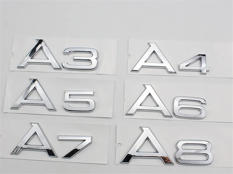Поддерживает хранение 20 наклеиваемого покрытия для автостайлинга из ABS Пластик серебро A3 A4 A5 A6 A7 A4L A6L A8L Q3 Q5 Q7 Эмблема для багажника знак боковой Логотипы автомобилей наклейки для тела