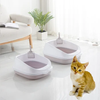 

Pet Toilet Bedpan Cat Litter Box Anti Splash Cat Dog Tray With Shovel Kitten Dog Cleaning Home Plastic Sand Box Pet Supplies