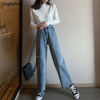 

Jeans Woman Loose Simple Denim Straight Casual High Waist Trouser Ankle-length Streetwear Zipper Hot Sales Korean Style Harajuku
