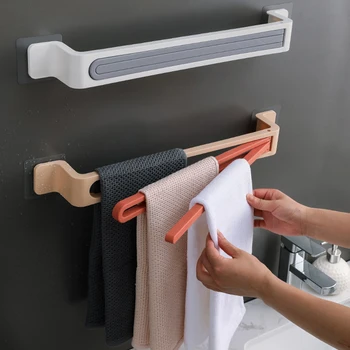 

Self-Adhesive Towel Holder Rack Wall Mounted Towel Hanger Towel Bar Shelf Roll Holder Hanging Hook Kitchen Bathroom Organizer