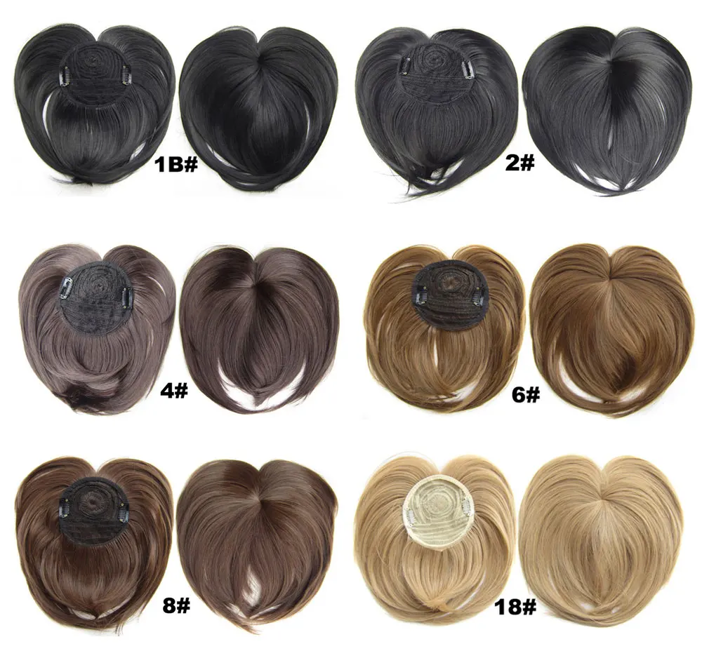 Synthetic Hair Bangs Closure Hairpieces Clip in Hair Heat Resistant Short Straight Fringe Extensions For Women