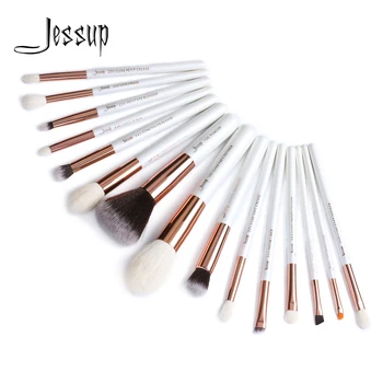

Jessup Pearl White/Rose Gold Professional Makeup Brushes Set Make up Brush Tools kit Foundation Powder T222