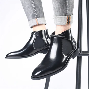 

Wedding Dress Men Shoes Official Leather Oxford Shoe for Mens Formal Shoes Big Size 47 48 Man Boots Shoes Autumn Dress Boot