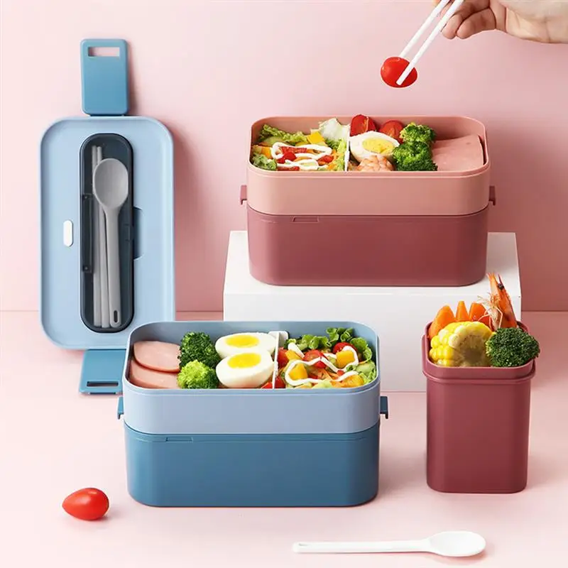 Коробка Bento Двухуровневая коробка для микроволновой печи с нагревательным