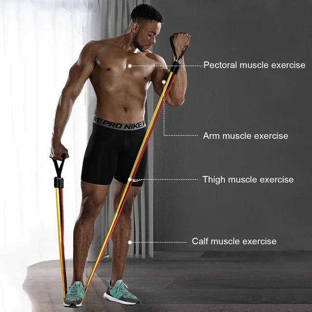11 Pieces/Set Crossfit Latex Resistance Band Training Exercise Tube Yoga Rope Pull Elastic Rubber Expander Fitnes Equipment Belt 5