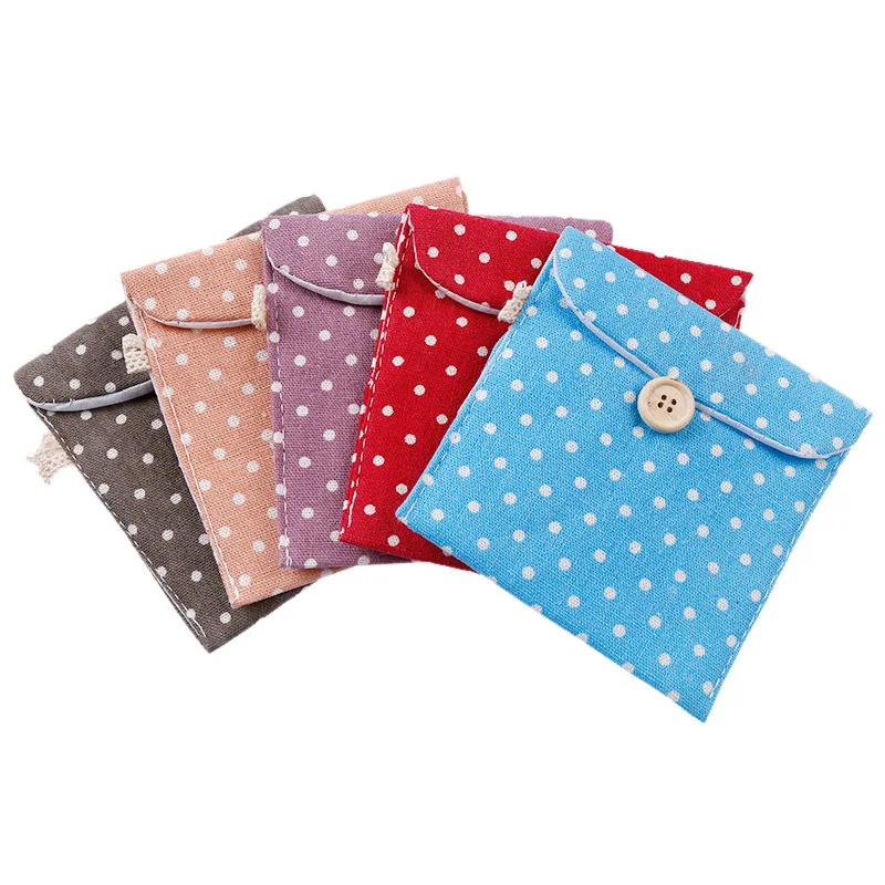 

1Pcs Creative Delicate Protecting Privacy Portable Sanitary Napkin Storage Bag Canvas DIY Sewin Purse Credit Card Holder Bags