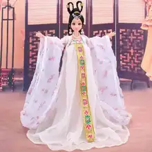 Robe féerique de Style chinois pour poupées Barbie, blanc, rose, vêtements de fête, Costume de beauté ancien traditionnel, jouets pour enfants, bjd, 11.5 pouces