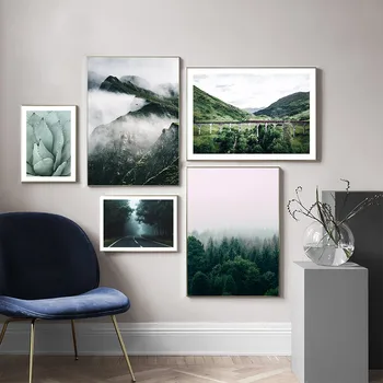 

Forest Landscape Canvas Painting Highway Wall Art Poster Picture Nature Scenery Print Nordic Poster Living Room Wall Decoration