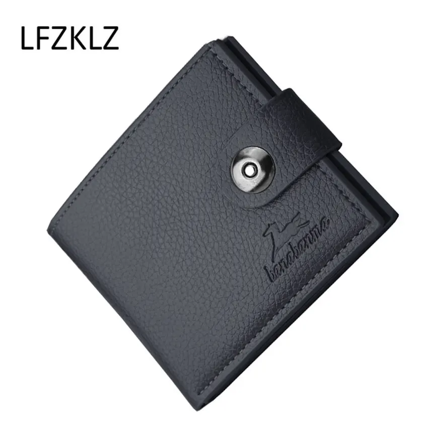 

LFZKLZ 2020 new wallet Men's New Fashion mini short Leather Wallet Clip Card Holder Multi-layer Folder Coin Purse clutch bag