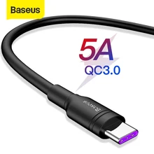 Baseus 5A usbタイプcケーブルP30メイト30プロ過給急速充電3.0 xiaomiための急速充電9 USB-C充電器ワイヤー