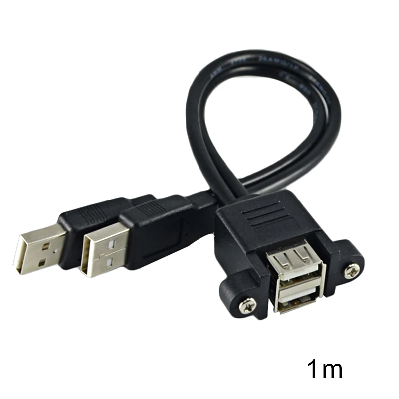 1m Двойной USB 2,0 удлинитель с резьбовым отверстием портативные аксессуары для домашнего офиса FKU66 - Цвет: 1m