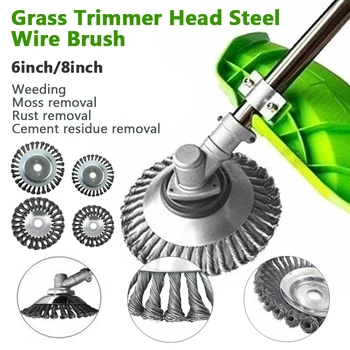 

150mm/200mm Steel Wire Trimmer Head Dust Removal Weeding Blade Grass Brush Cutter for Garden Grass Lawnmower Brush Cutter
