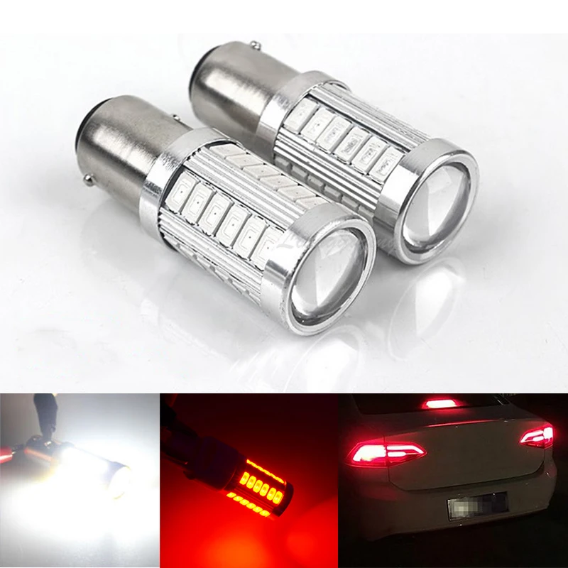 2 шт. 1156 BA15S P21W 1157 P21/5W BAY15D 33Smd 7443 T20 W21/5W светодиодные стоп-сигналы автомобильные